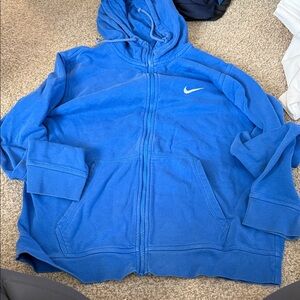 Nike Royal Blue Full-Zip Hoodie with White Swoosh